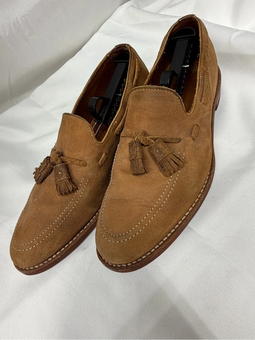Allen Edmonds Tan Suede Tassel Oxfords